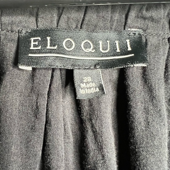 Eloquii Black Long Sleeve Round Neck Tiered Dress with Belt Plus Size 28 - Picture 5 of 7